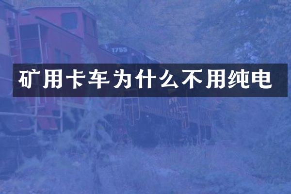 礦用卡車為什么不用純電