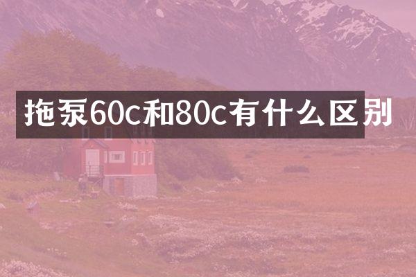 拖泵60c和80c有什么區(qū)別