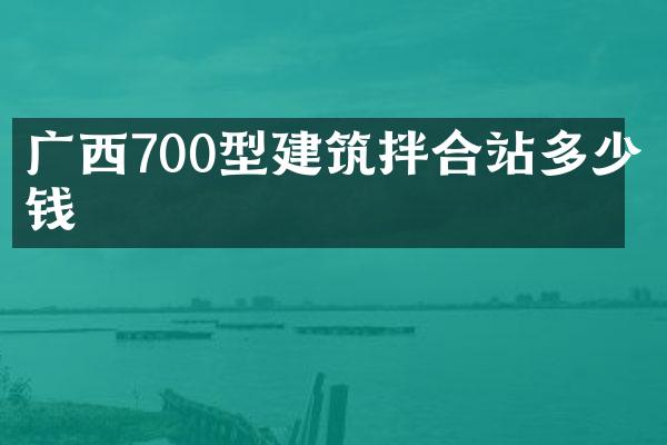 廣西700型建筑拌合站多少錢