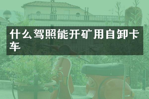 什么駕照能開礦用自卸卡車