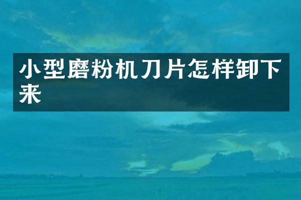 小型磨粉機(jī)刀片怎樣卸下來(lái)