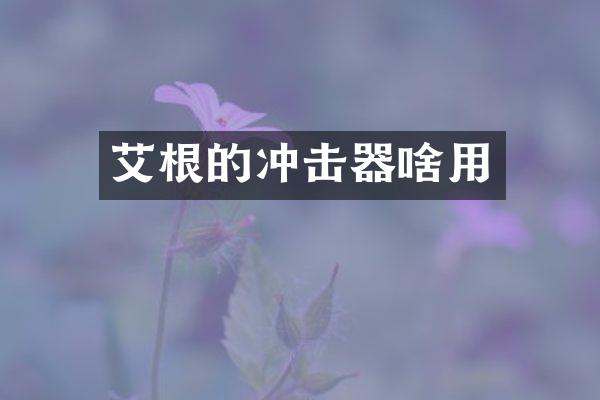 艾根的沖擊器啥用