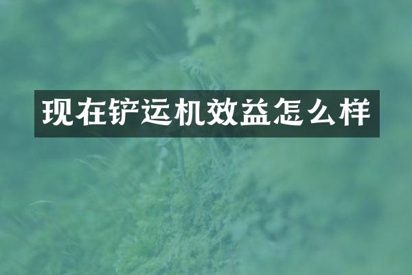 現(xiàn)在鏟運(yùn)機(jī)效益怎么樣