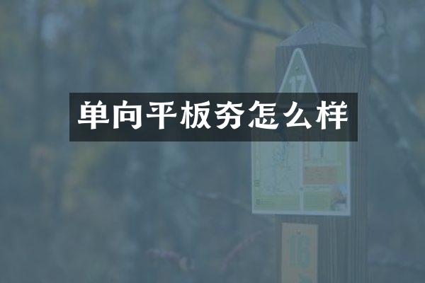 單向平板夯怎么樣