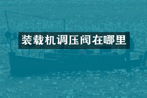 裝載機(jī)調(diào)壓閥在哪里