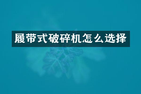 履帶式破碎機(jī)怎么選擇