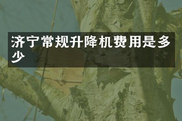 濟(jì)寧常規(guī)升降機(jī)費(fèi)用是多少