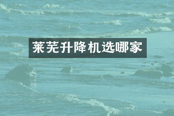 萊蕪升降機選哪家