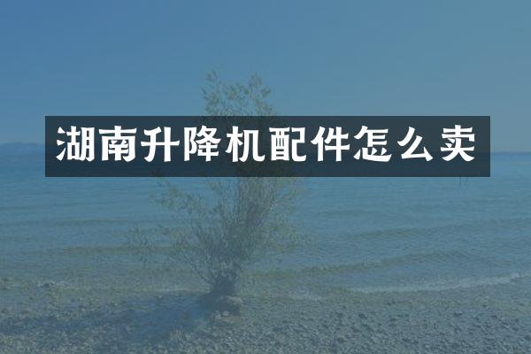 湖南升降機配件怎么賣