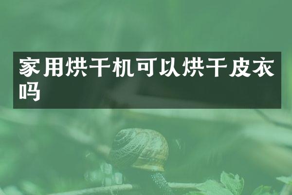 家用烘干机可以烘干皮衣吗