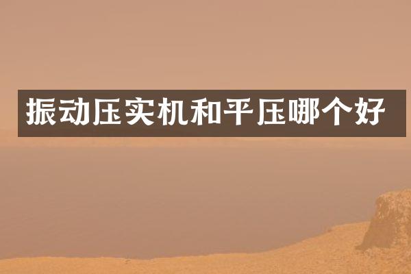 振动压实机和平压哪个好