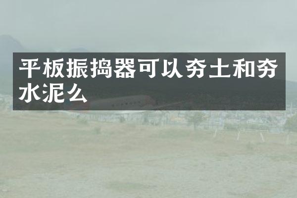 平板振搗器可以夯土和夯水泥么