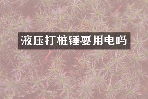 液壓打樁錘要用電嗎