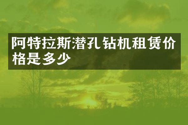 阿特拉斯?jié)摽足@機租賃價格是多少