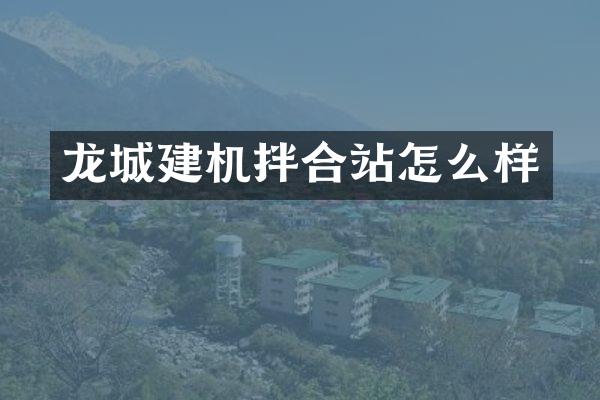 龍城建機拌合站怎么樣