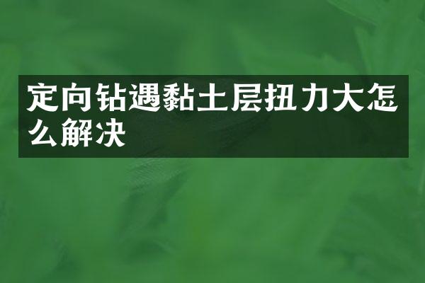 定向鉆遇黏土層扭力大怎么解決