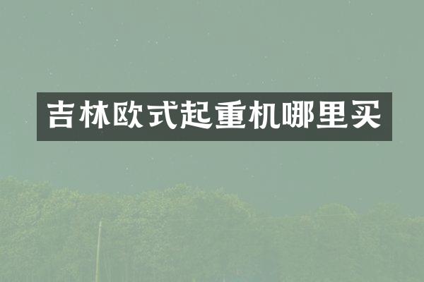 吉林歐式起重機哪里買