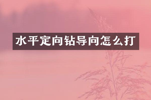 水平定向鉆導(dǎo)向怎么打