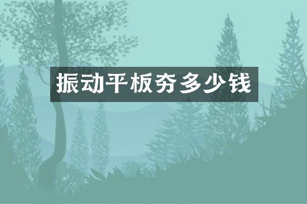 振動(dòng)平板夯多少錢