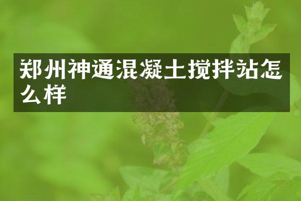 鄭州神通混凝土攪拌站怎么樣