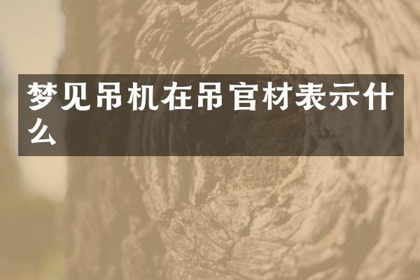 夢見吊機在吊官材表示什么