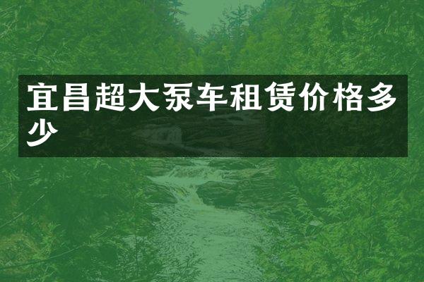 宜昌超大泵车租赁价格多少