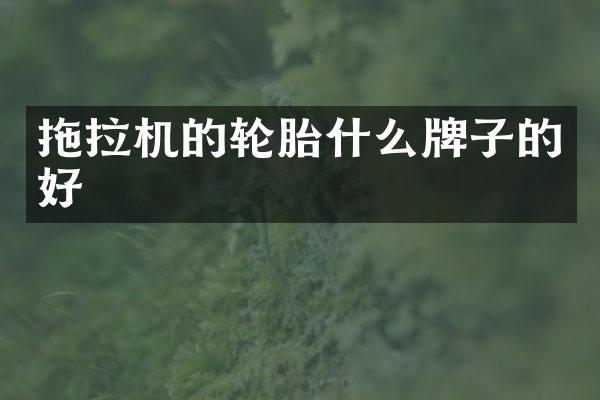 拖拉機(jī)的輪胎什么牌子的好