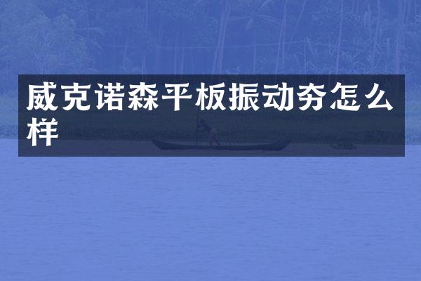 諾森平板振動夯怎么樣