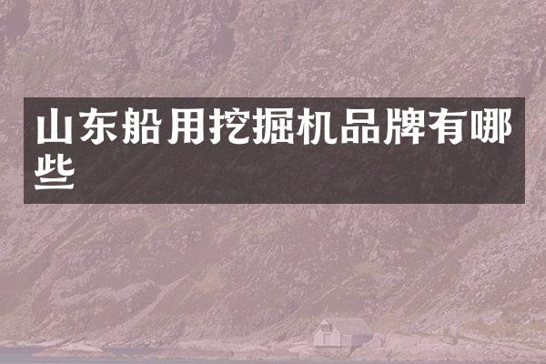 山東船用挖掘機品牌有哪些