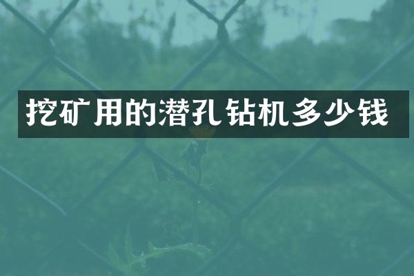 挖礦用的潛孔鉆機多少錢