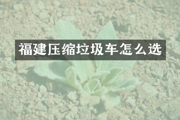 福建壓縮垃圾車怎么選