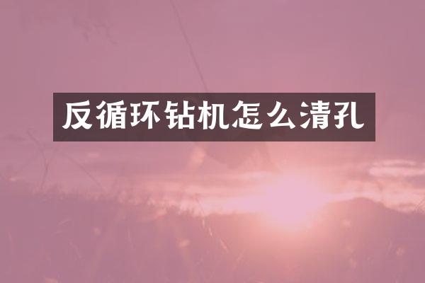 反循環(huán)鉆機(jī)怎么清孔