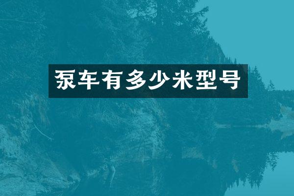 泵车有多少米型号