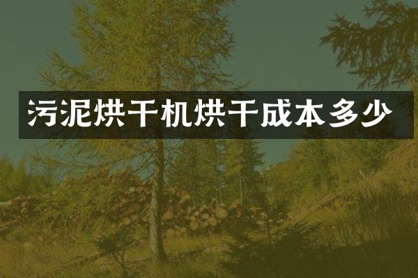 污泥烘干機烘干成本多少