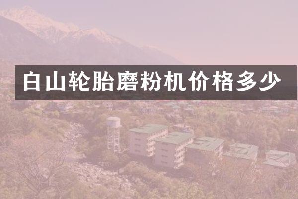 白山輪胎磨粉機價格多少