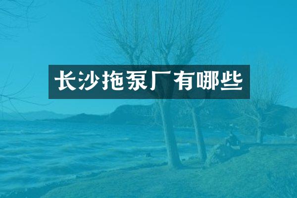 長沙拖泵廠有哪些