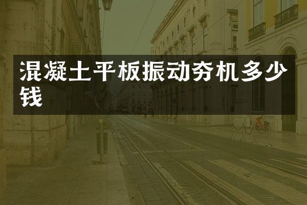 混凝土平板振動夯機多少錢