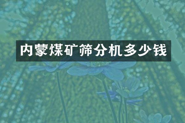 內(nèi)蒙煤礦篩分機多少錢