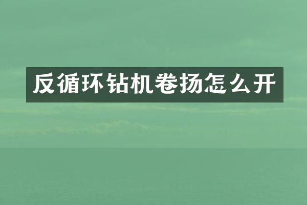 反循環(huán)鉆機(jī)卷揚(yáng)怎么開