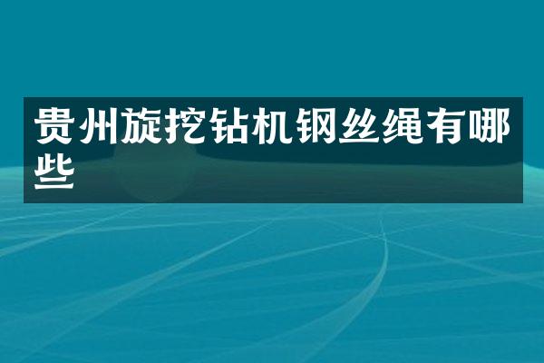 貴州旋挖鉆機(jī)鋼絲繩有哪些