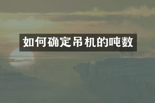 如何確定吊機的噸數(shù)