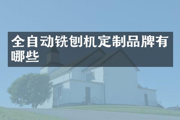 全自動銑刨機定制品牌有哪些