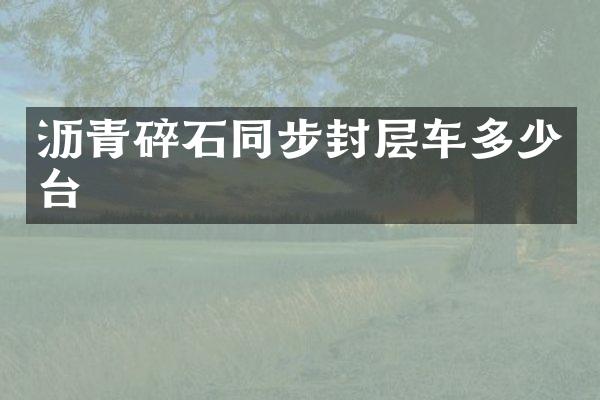 瀝青碎石同步封層車多少臺