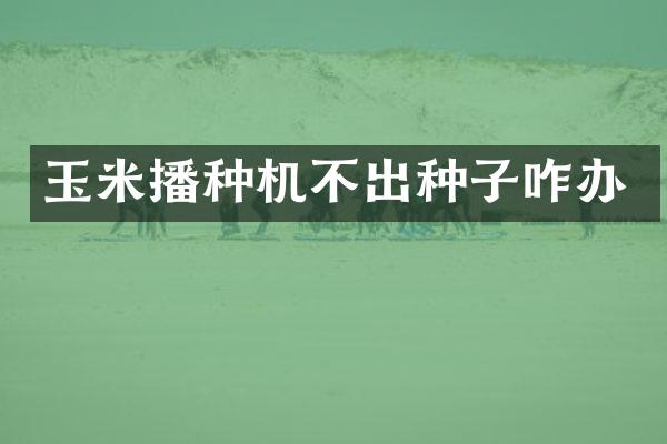 玉米播種機不出種子咋辦