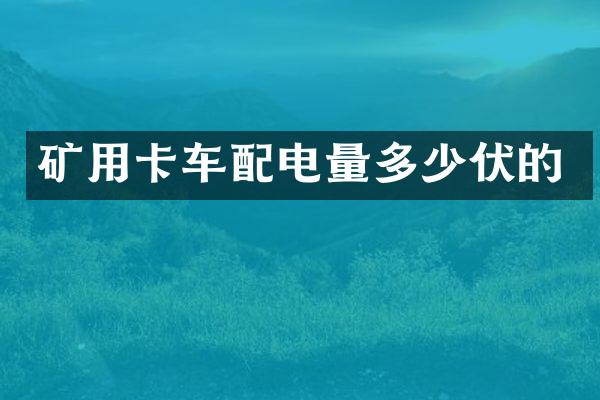 礦用卡車配電量多少伏的