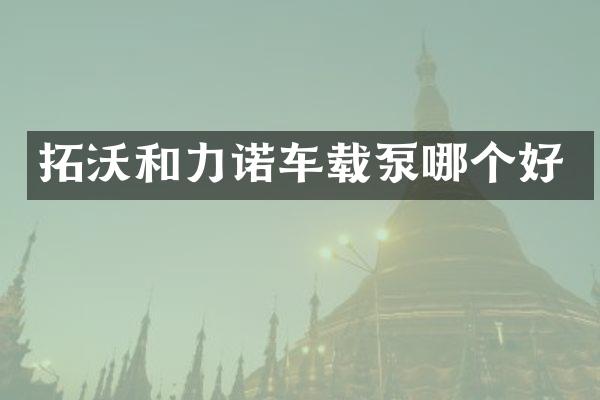 拓沃和力諾車(chē)載泵哪個(gè)好