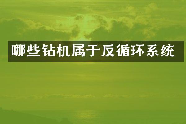 哪些鉆機屬于反循環(huán)系統(tǒng)