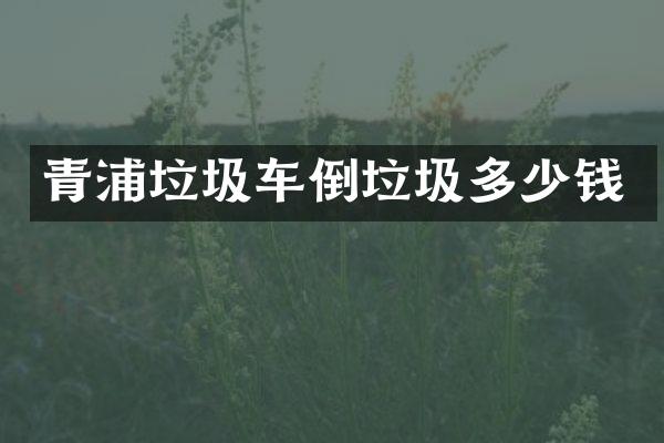 青浦垃圾車倒垃圾多少錢