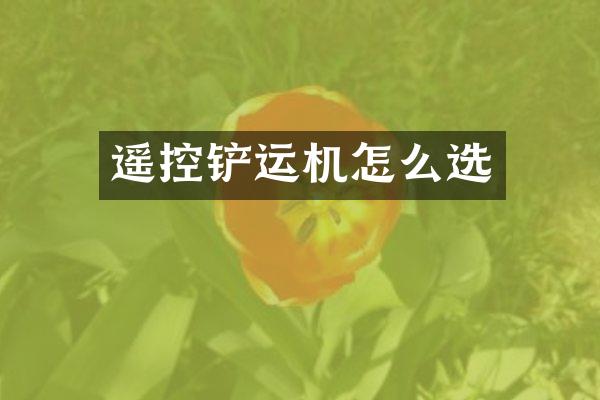 遙控鏟運(yùn)機(jī)怎么選
