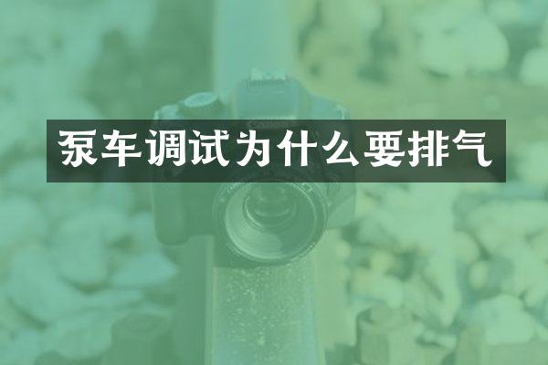 泵車調(diào)試為什么要排氣